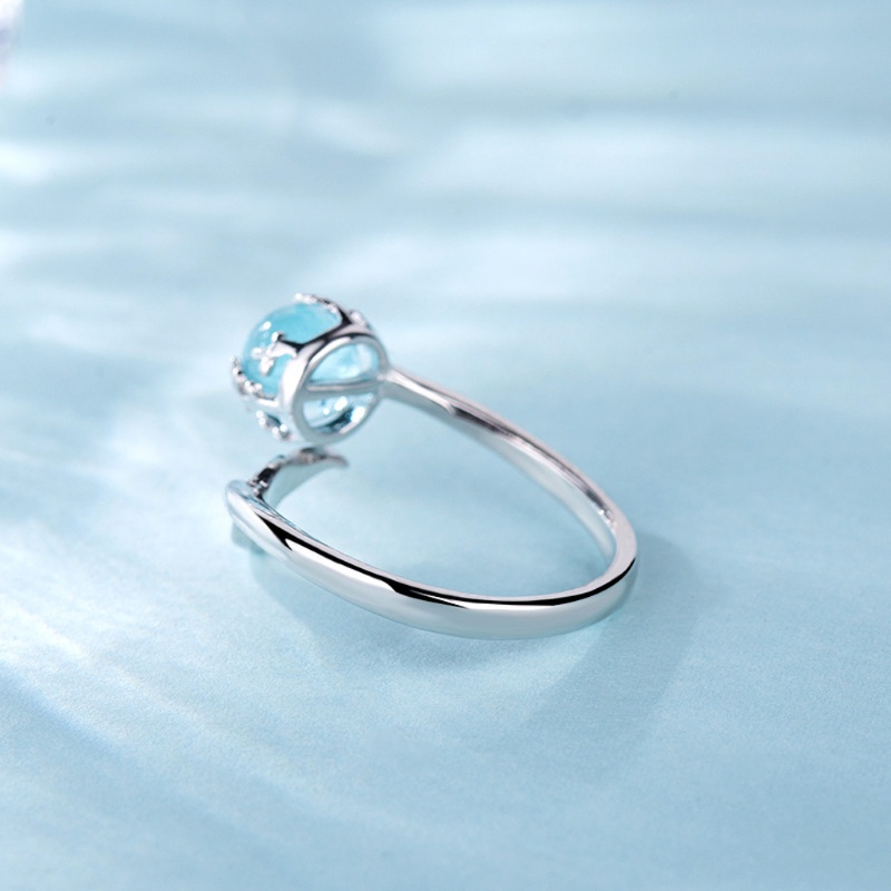 Bộ trang sức mặt hình đuôi cá đính đá pha lê xanh dương thời trang cho nữ