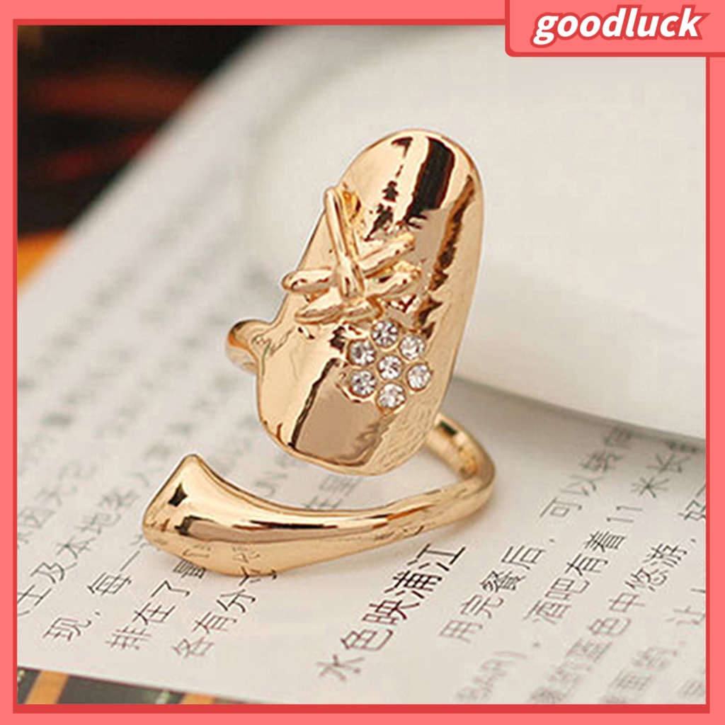 1 nhẫn đeo móng tay bằng hợp kim đính đá lấp lánh