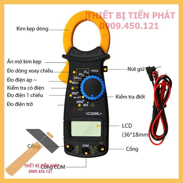 [GIÁ HỦY DIỆT] Đồng Hồ Đo Vạn Năng Ampe Kìm Cầm Tay VC3266L+ Kèm Pin Chính Hãng