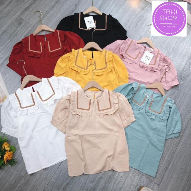 Áo kiểu baby doll cổ bèo tiểu thư | BigBuy360 - bigbuy360.vn