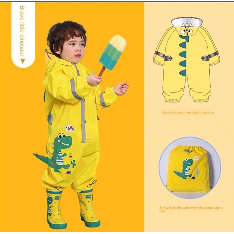 Áo mưa liền thân cao cấp HQ cho bé trai và bé gái