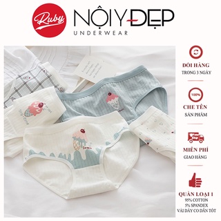 Quần lót nữ cotton cao cấp in hoạ tiết ngộ nghĩnh đáng yêu quần chip bé gái cute thông hơi kháng khuẩn thấm hút tốt QL88