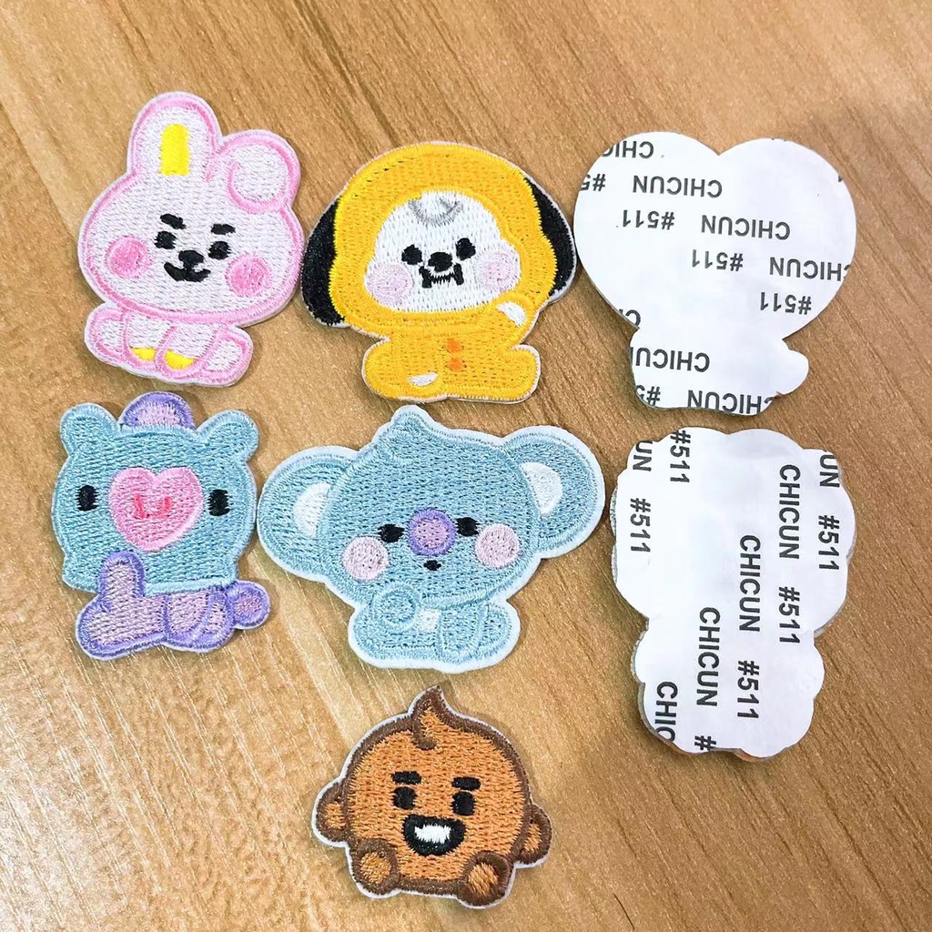 Sticker Ủi Thêu Hình Các Thành Viên Nhóm Nhạc BTS