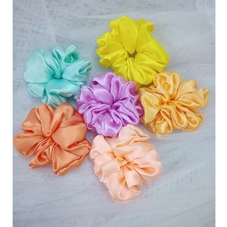 Cột Tóc Vải Scrunchies Bóng Thời Trang