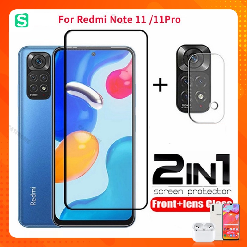 Combo Kính cường lực Xiaomi Redmi Note 12 Note 11 11s note 11 pro note 10 10s Note 10 Pro full màn + Dán bảo vệ camera