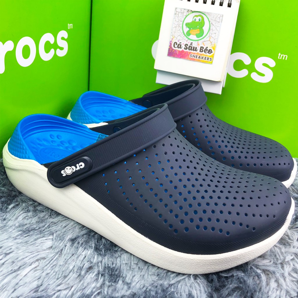 Dép Cross Literide Nam Nữ màu XANH NAVY- đế XANH DƯƠNG, Hàng loại 1 full box, full tag | BigBuy360 - bigbuy360.vn