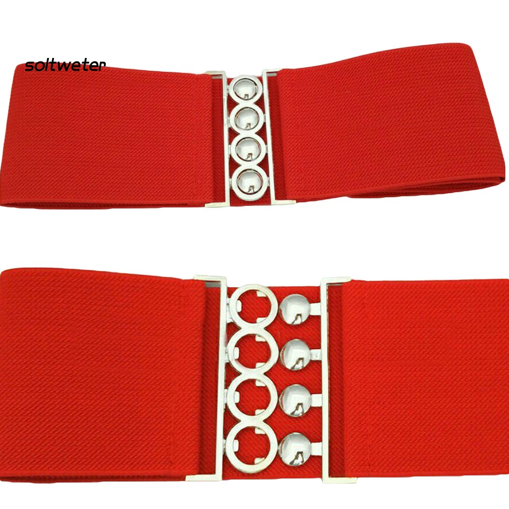 Thắt Lưng Co Giãn Khóa Kim Loại Thời Trang Cho Nữ