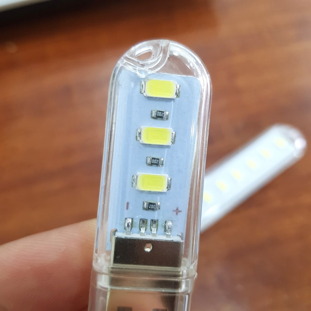 Thanh đèn LED mini 3 bóng, 8 bóng siêu sáng cổng cắm USB thích hợp để bàn học, đọc sách đầu giường