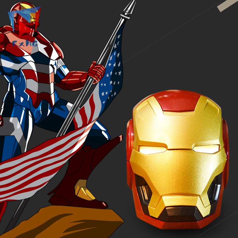 ExhG❤❤❤High quality Iron Man Bluetooth Speaker Wireless Bluetooth 4.2 Speakers Support FM Radio TF Card for Phone PC @VN