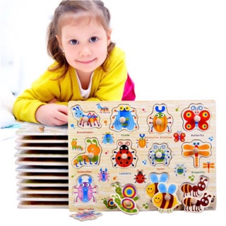 Đồ Chơi Ghép Hình Bảng Núm Gỗ Loại 20x30 Cm Nhiều Chủ Đề Hàng Đẹp