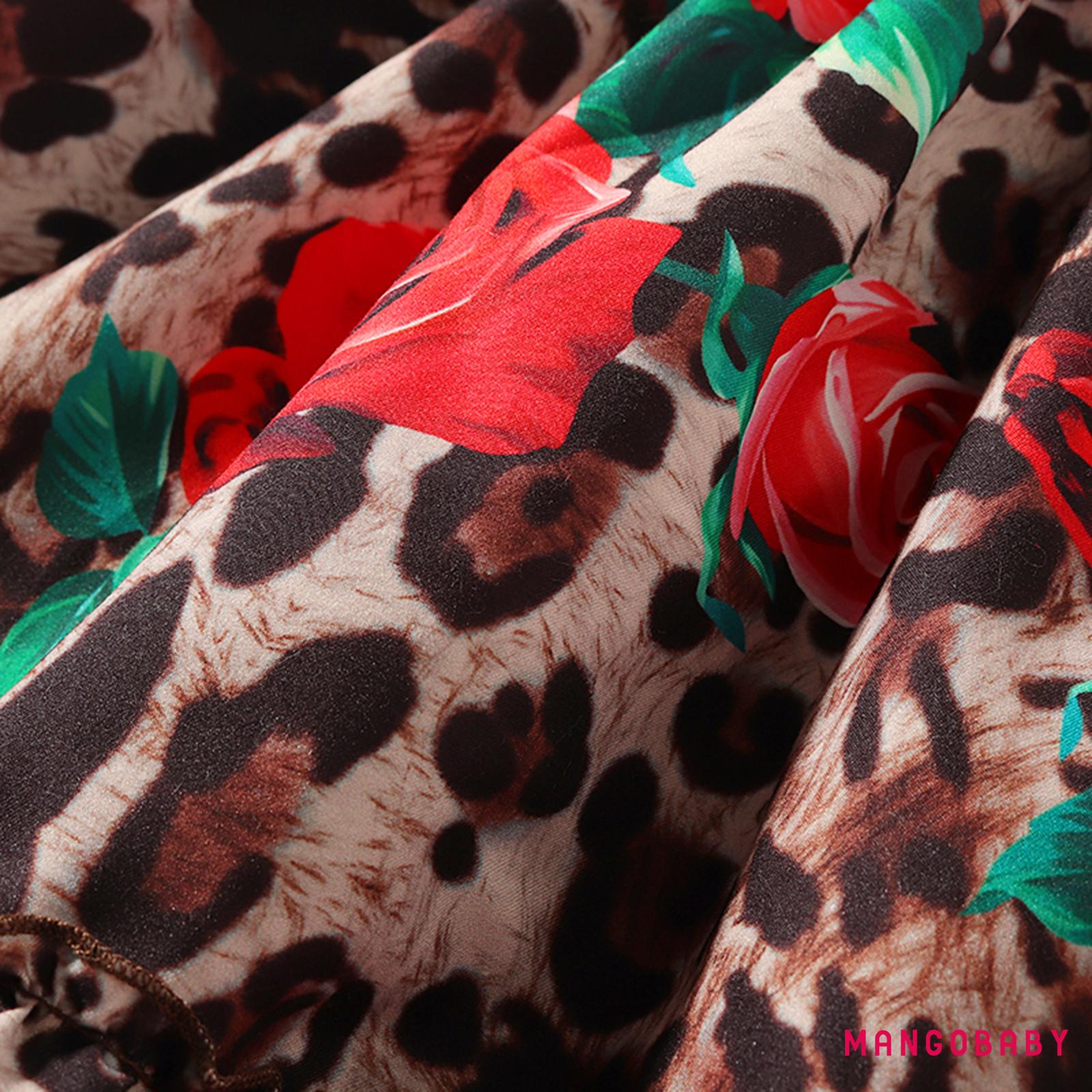 Đầm Hai Dây Dáng Chữ A In Họa Tiết Da Báo Phối Bèo Thời Trang Mùa Hè Cho Nữ