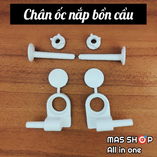 Chân Ốc Nắp Bồn Cầu Nhựa Trắng (dùng cho nắp thông dụng)