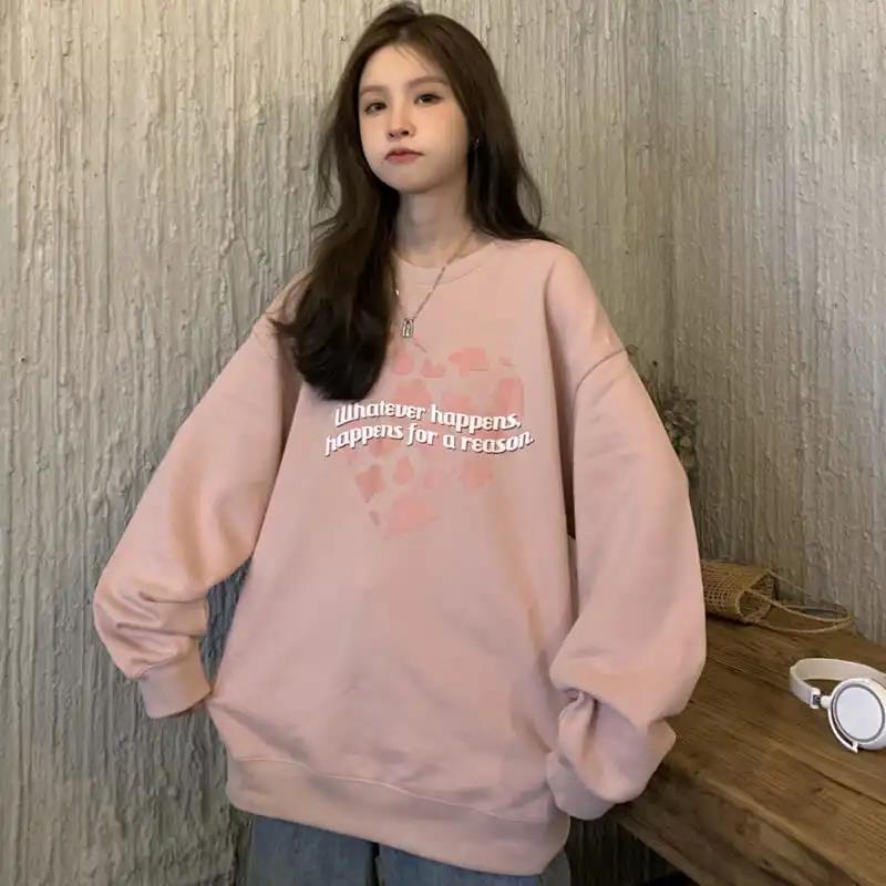 NRVP Áo Thun Nữ Dài Tay Cổ Tròn Thời Trang Hàn