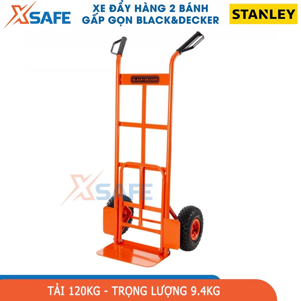 Xe đẩy hàng 2 bánh Black&amp;Decker BXWT-H302 có thể gấp gọn, tải trọng 120/150kg - chính hãng - xsafe