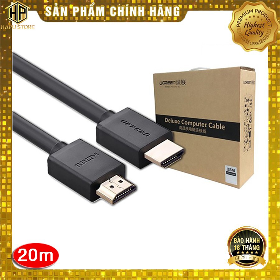 [Mã ELHACE giảm 4% đơn 300K] Cáp HDMI Ugreen 10112 dài 20M hỗ trợ Fulll HD cao cấp - Hapustore