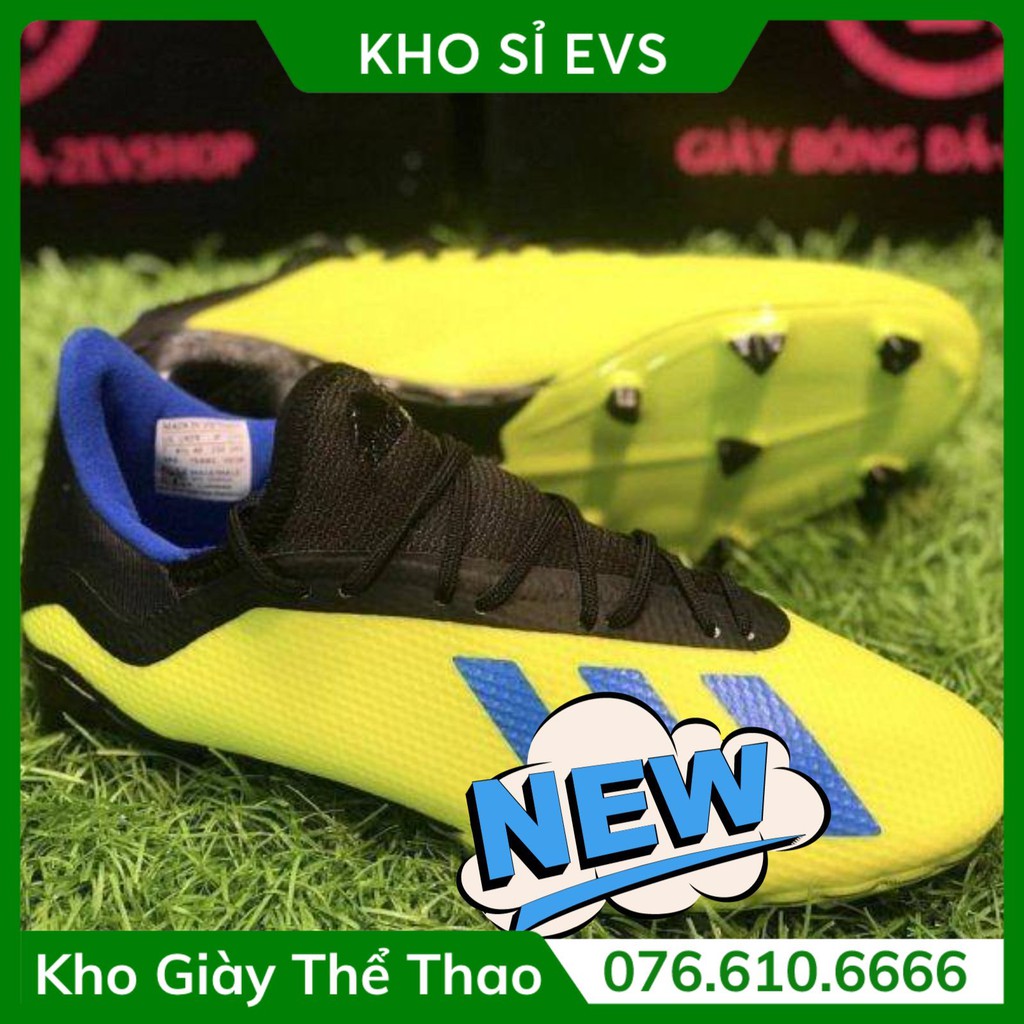 Giày Đá Bóng Sân Cỏ Thật 𝗙𝗚 𝗔𝗱𝗶.𝗱𝗮𝘀 𝗫𝟭𝟴 Chuối Sọc Xanh Biển Đã Khâu - Rẻ Vô Địch