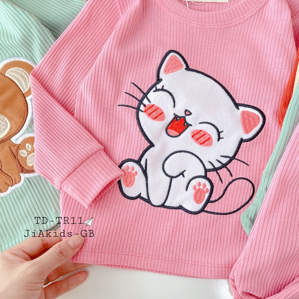[Trẻ em 8-27kg] Bộ Quần Áo Dài TayThu Đông Bé Trai, Bé Gái Minky Mom Vải Thun Gân In Dẻo Cho Bé 0-7 Tuổi - TD-Tr11