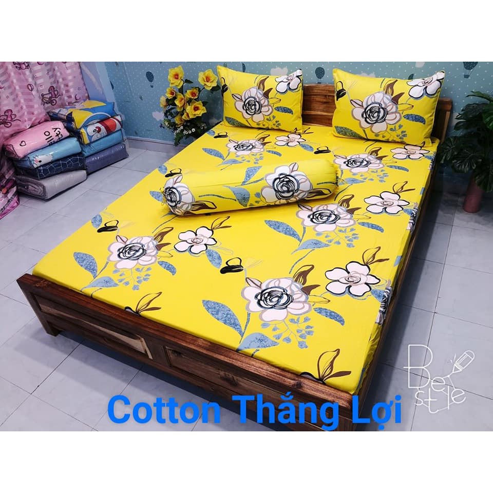 bộ drap Cotton Thắng Lợi 1m8 nệm 13-25cm -chát với shop để chọn mẫu mới nhất