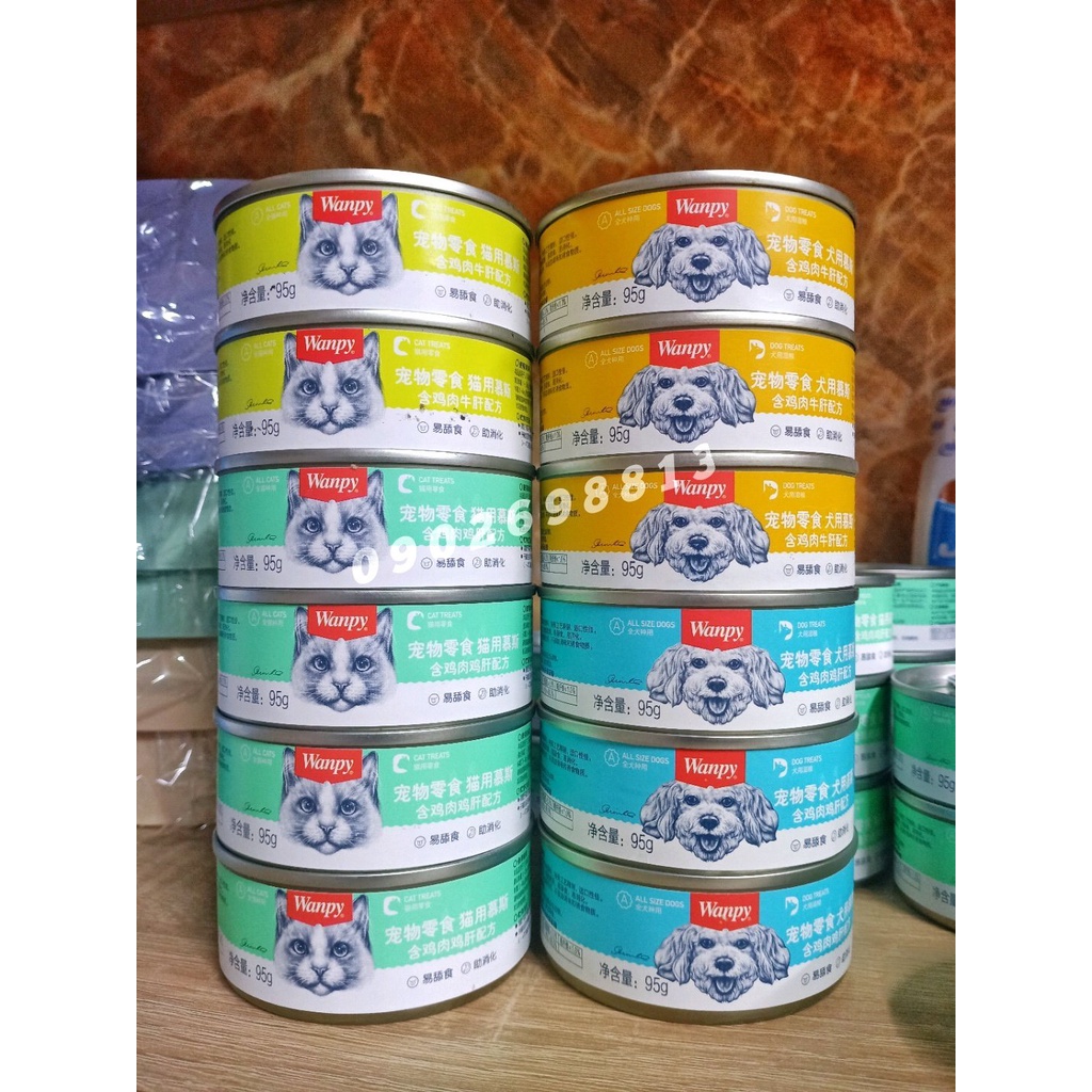 PATE WANPY lon dinh dưỡng dành Cho Mèo- Lon 95g