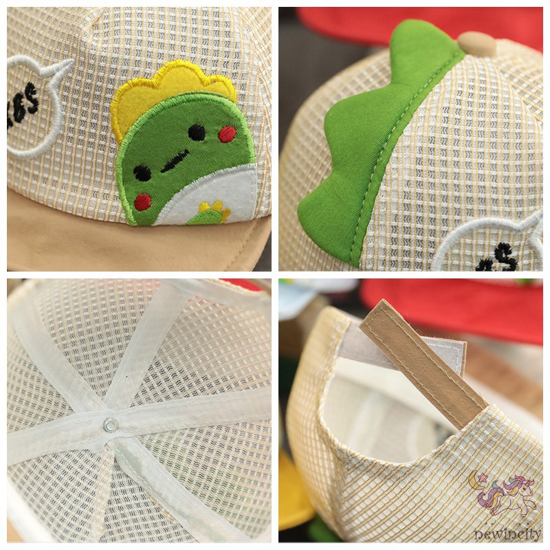 Mũ lưỡi trai thêu họa tiết khủng long dễ thương cho trẻ em