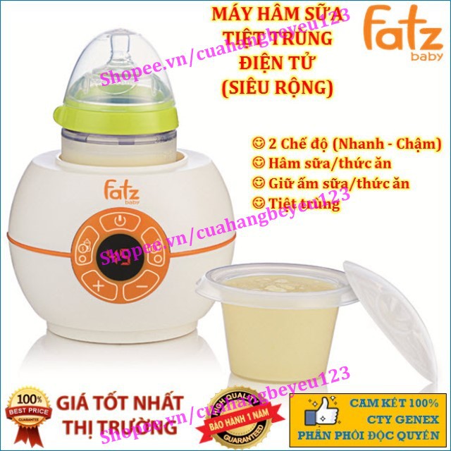 Máy Hâm Sữa và Tiệt Trùng Điện Tử Siêu Rộng Fatzbaby Fatz FB3028SL