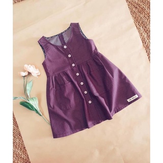 Viaviakids / đầm xòe trẻ em/ vải cotton / đỏ tía