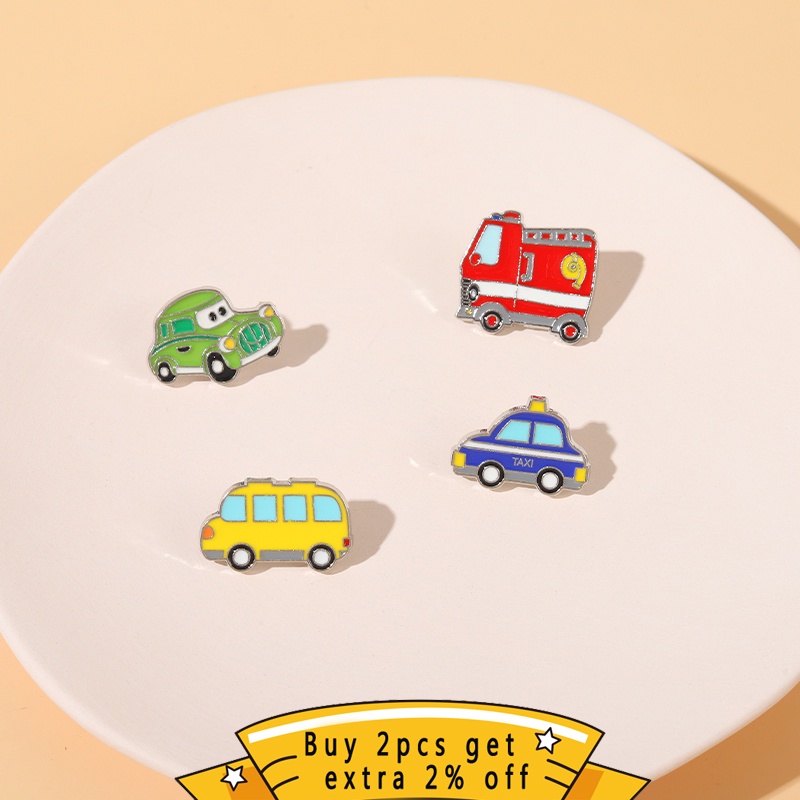 Ghim Cài Áo Kim Loại Tráng Men Hình Xe Buýt/ Xe Buýt/ Quần Áo/ Balo Sành Điệu
