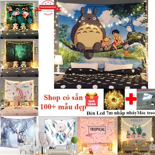 Vải treo tường phòng thảm treo tường trang trí( Tặng đèn led 7m và phụ kiện)