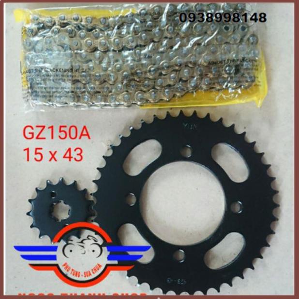 Bộ nhông xích đĩa GZ150A GZ 150 GZ150 màu đen -NTS
