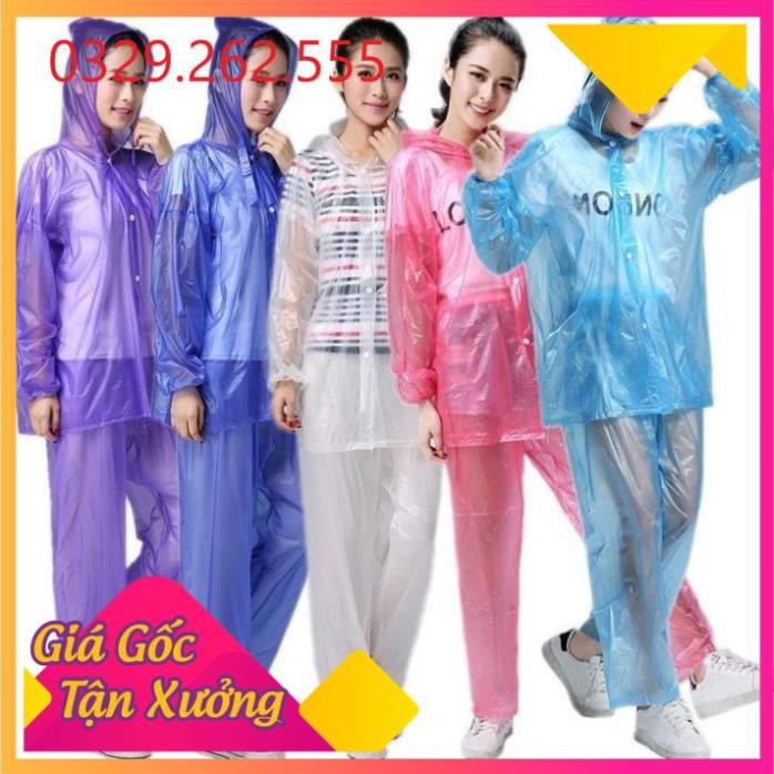 (Sale Khủng)  [Hàng dầy đẹp] Áo mưa Bộ Nilon Tiện lợi Đi Đường, Đi Phượt siêu bền