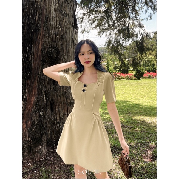 Đầm dáng A chiết eo tôn da che khuyết điểm tốt (Gồm 2 lớp) LUCIE DRESS | BigBuy360 - bigbuy360.vn