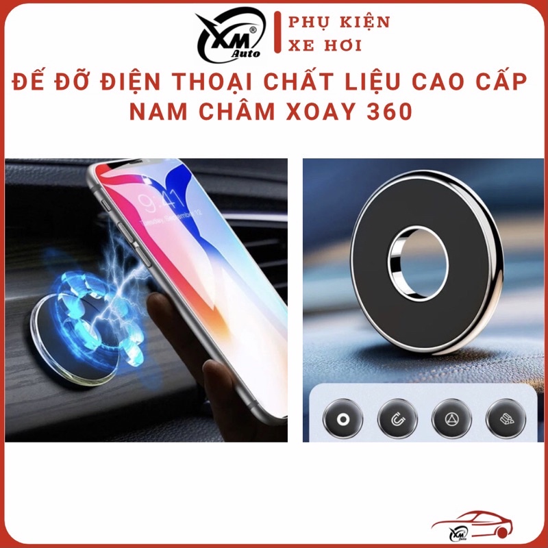 Đế hít nam châm, giá đỡ điện thoại dùng trên xe ô tô cực chắc, phụ kiện ô tô xe hơi XMAUTO