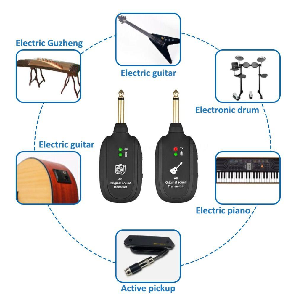 Thiết Bị Thu Phát Tín Hiệu Âm Thanh Không Dây Dành Cho Đàn Guitar 730mhz A8