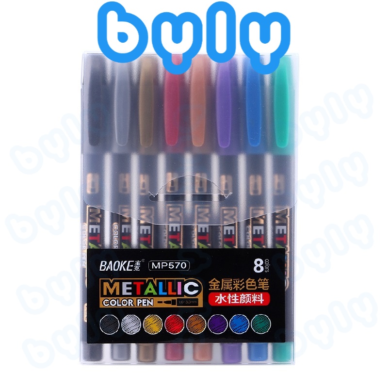 Hộp Bút Lông Nhũ Metallic 8 Màu - Color Pen BAOKE | MP570