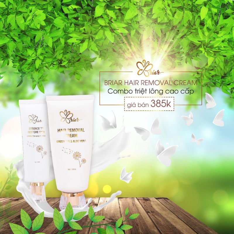 Combo Briar Triệt Tẩy Lông Serum Briar Bikini Tẩy Sạch Mọi Loại Lông Tay, Chân, Nách, Bẹn