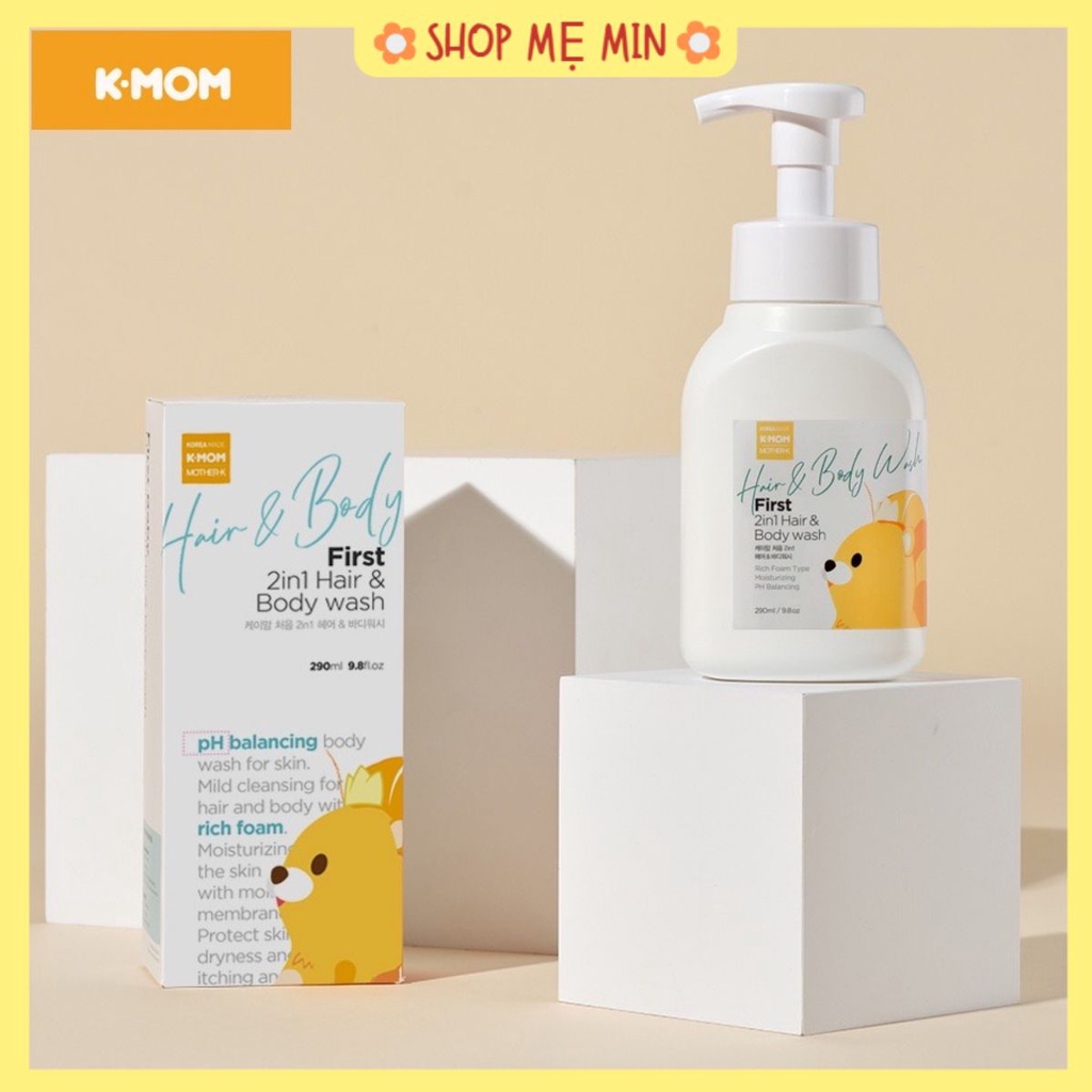 ￼SỮA TẮM GỘI KMOM HỮU CƠ CHO BÉ K-MOM (290ML)