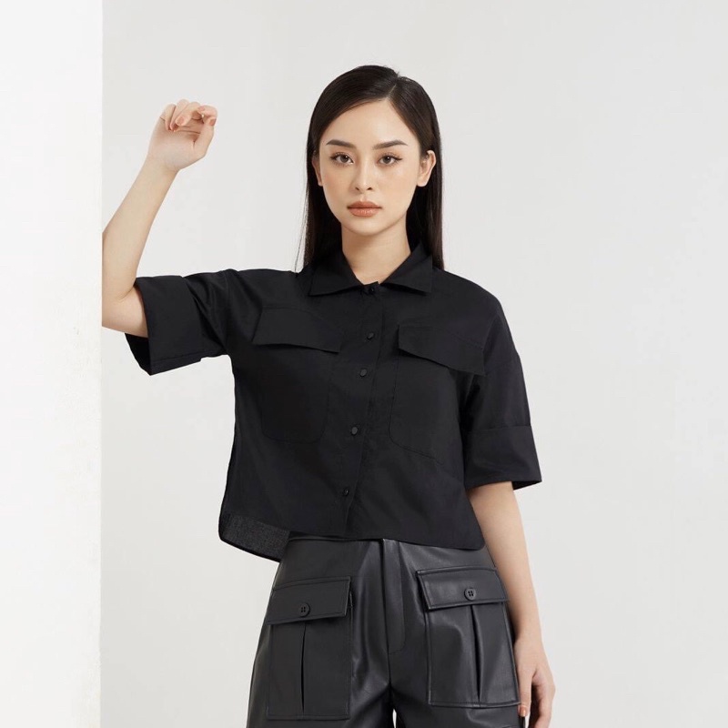 Áo sơ mi croptop cơ bản cho nữ Caffeine Studio