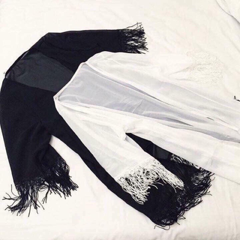 Áo khoác kimon đi biển dáng dài áo choàng bikini tay phồng | BigBuy360 - bigbuy360.vn