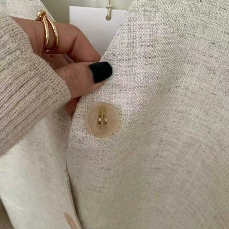 Áo khoác blazer linen lót lụa