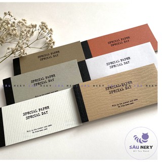Sâu Nery - SN86 - Set 50 tờ giấy nền có vân nổi, giấy can decor trang trí sổ tay, nhật ký, bulletjournal siêu xinh