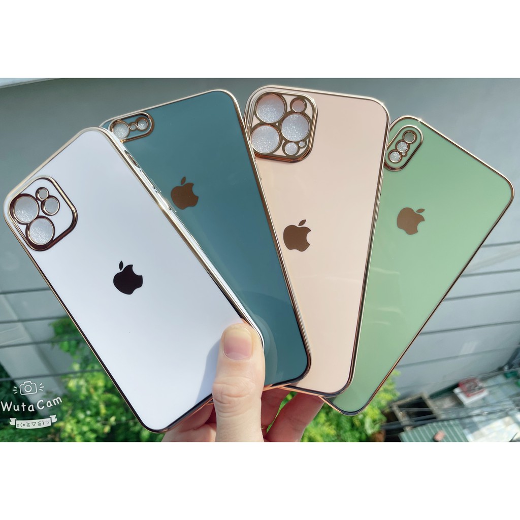 Ốp dẻo viền vuông giả IPhone 12 bảo vệ camera