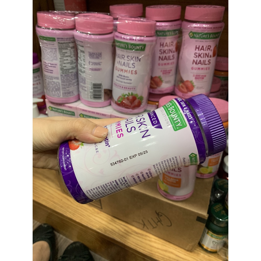 Kẹo dẻo Hair, Skin & Nails Gummies with over 2X Biotin 80 viên