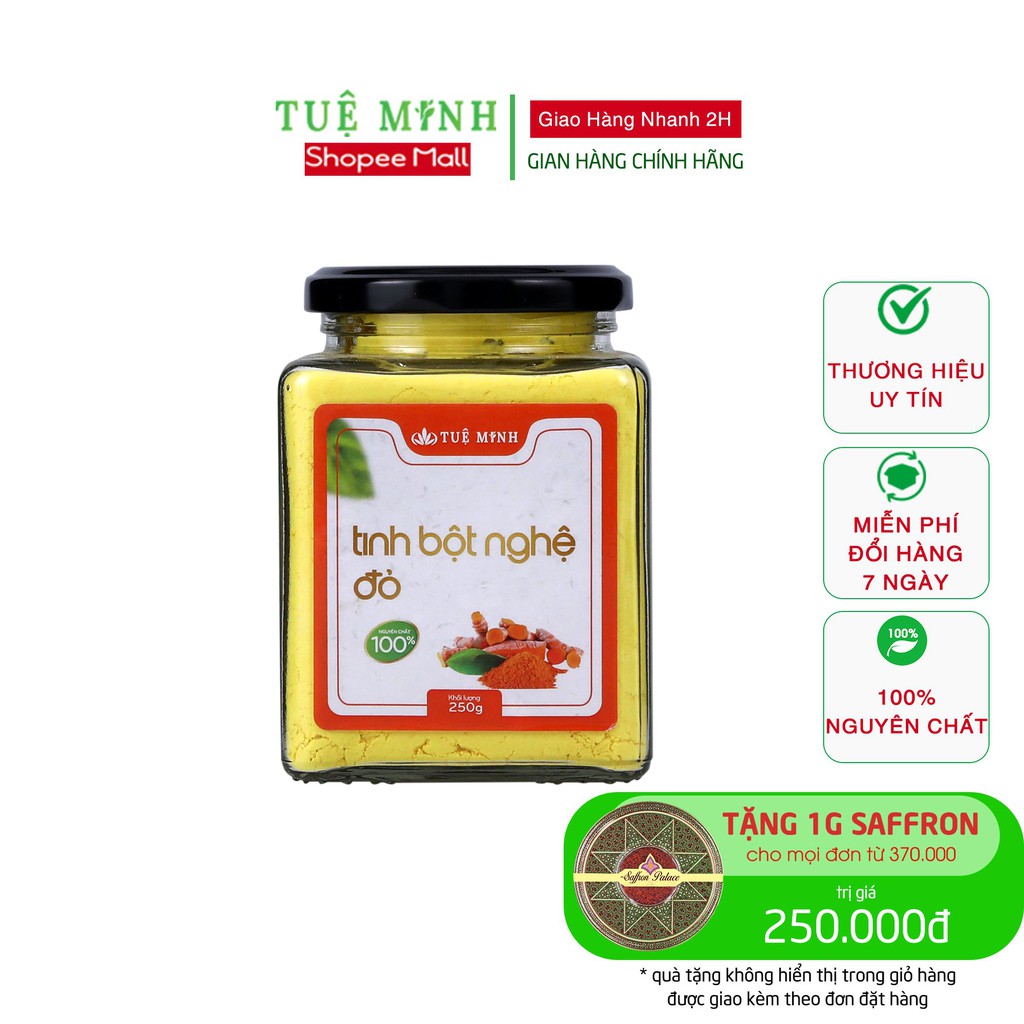 1kg Tinh bột nghệ đỏ nguyên chất Tuệ Minh cam kết chuẩn chính hãng 2 hộp 0.5kg