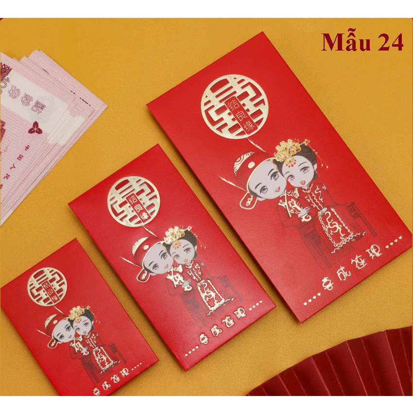 [MẪU MỚI] BAO LÌ XÌ ĐÁM CƯỚI SIZE LỚN 1 XẤP 6 CÁI