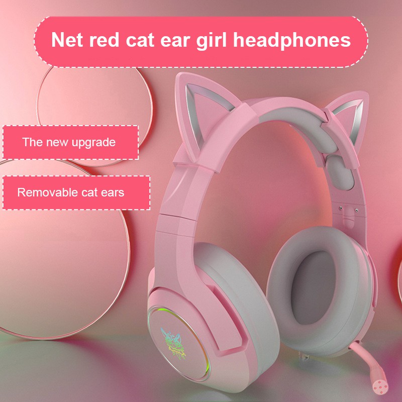 Tai Nghe (Màu Hồng) Âm Thanh 7.1 USB LED - Hàng Chính Hãng Tai nghe bluetooth, headphone tai mèo âm thanh chuẩn chân thật có mic BEST