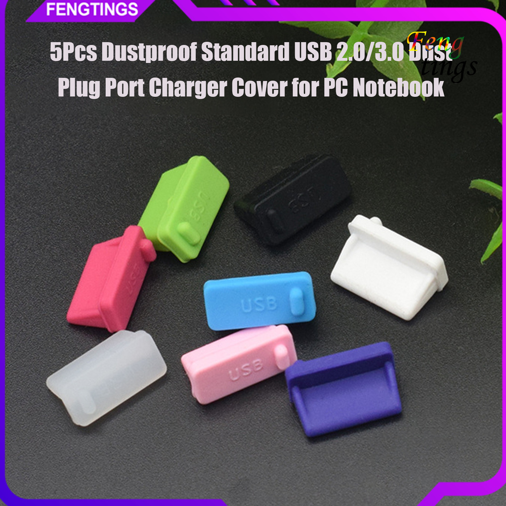 Bộ 5 Miếng Bọc Cổng Sạc Usb 2.0 / 3.0 Chống Bụi Cho Máy Tính