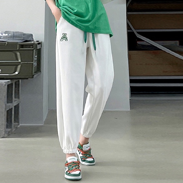 Quần jogger nữ thể thao, quần baggy ống rộng lưng thun bo gấu DELYN