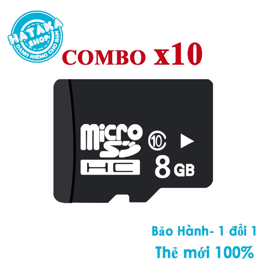 Combo 10 thẻ nhớ microSD 8GB giá sỉ có hộp đựng