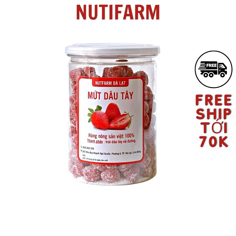 Kẹo dâu tây 400gr NutiFarm đồ ăn vặt đà lạt vừa ngon vừa rẻ