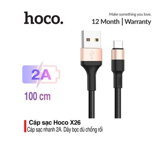Cáp sạc USB Type-C Hoco X26 Sạc Nhanh 2.0A Cho Điện Thoại SAMSUNG/HUAWEI/LG - Cáp Sạc Type-C